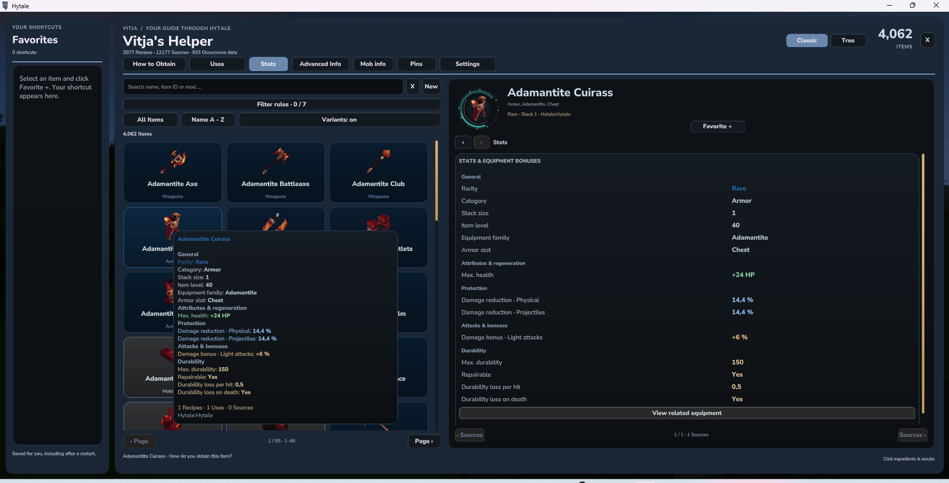 Complete guide tooltip with the same values and colors
