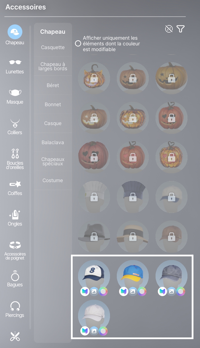 Thumbnail Find the four refitted baseball caps in Create a Zoi → Accessories → Hats → Baseball Caps. Scroll down to the bottom of the catalog to see the new versions, displayed separately from the original in-game caps.