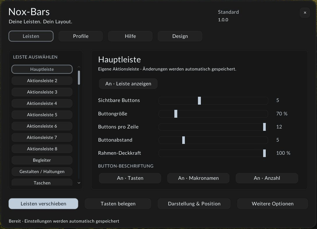Thumbnail Earlier menu artwork illustrating preserved features. See the current 1.3.28 live HUD image and new project logo for the updated Warcraft Touch appearance.