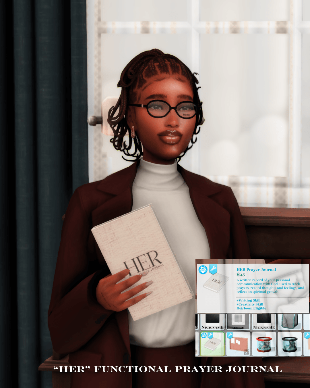 A journal cover design and the functional prayer journal concept.