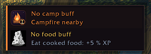 Thumbnail See at a glance when Camp Benefits or your food buff are missing, and when a campfire is close.