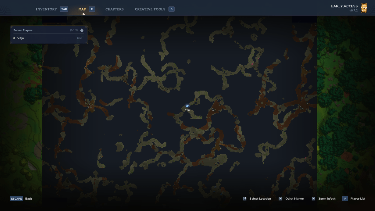 Nearby cave passages displayed on the large map