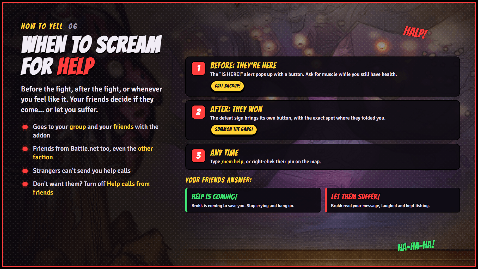 When to scream for help