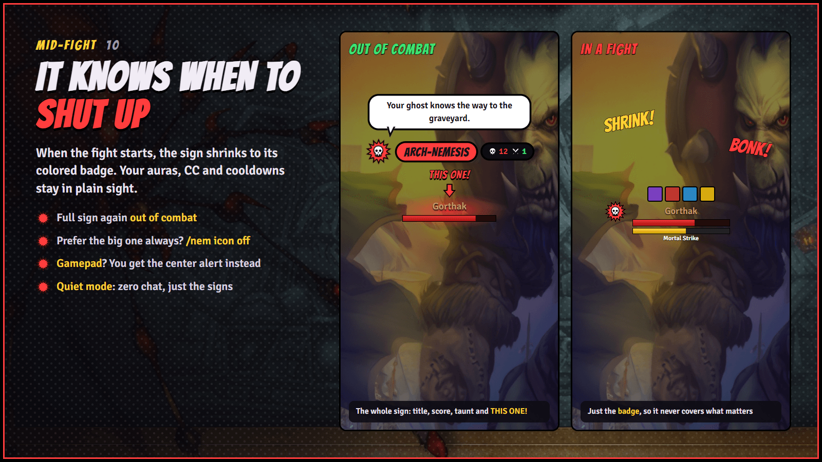 Combat icon mode