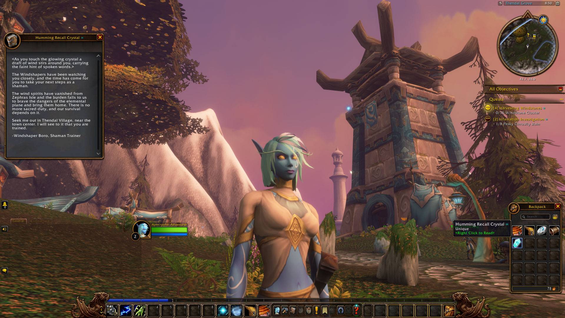 Forever-exclusive items are marked across the UI, in bags, action bars, equipment slots, vendors, and the auction house. This includes interactive items that start quests, provide readable text, or teach profession recipes.