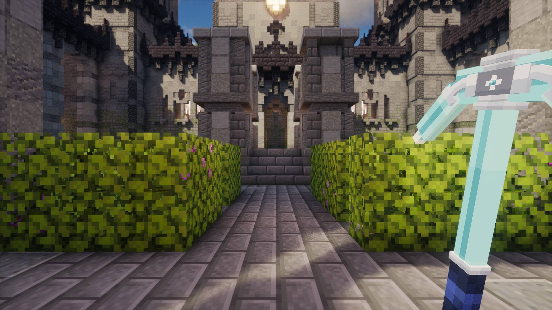 Thumbnail Real in-game screenshot. Minecraft Java 26.3 with Photon shaders. Map: The Palace of the Ancients by Bambusz. Shaders and map are separate downloads.