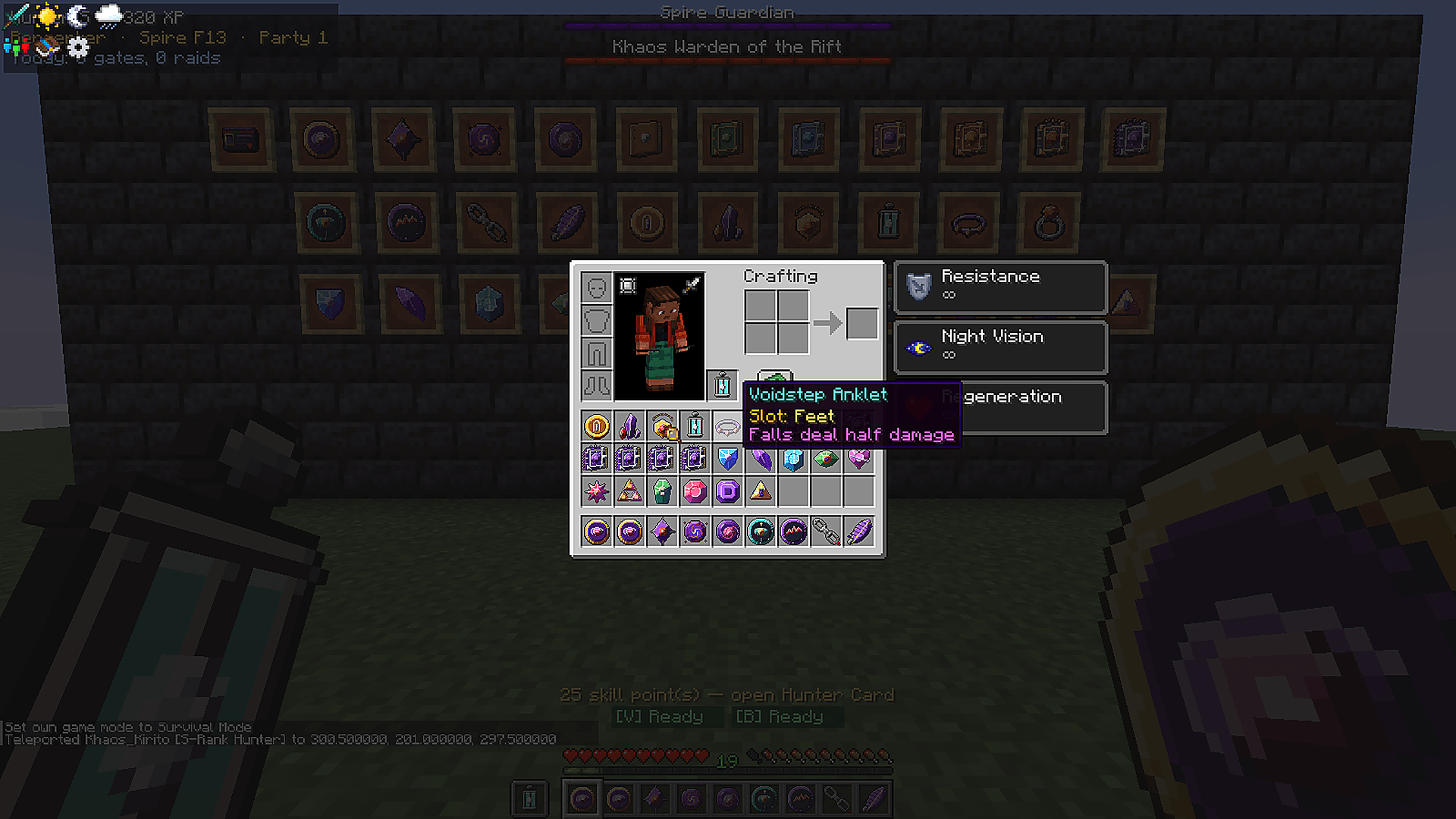 Thumbnail The 1.1 items and their tooltips in a hunter's inventory.