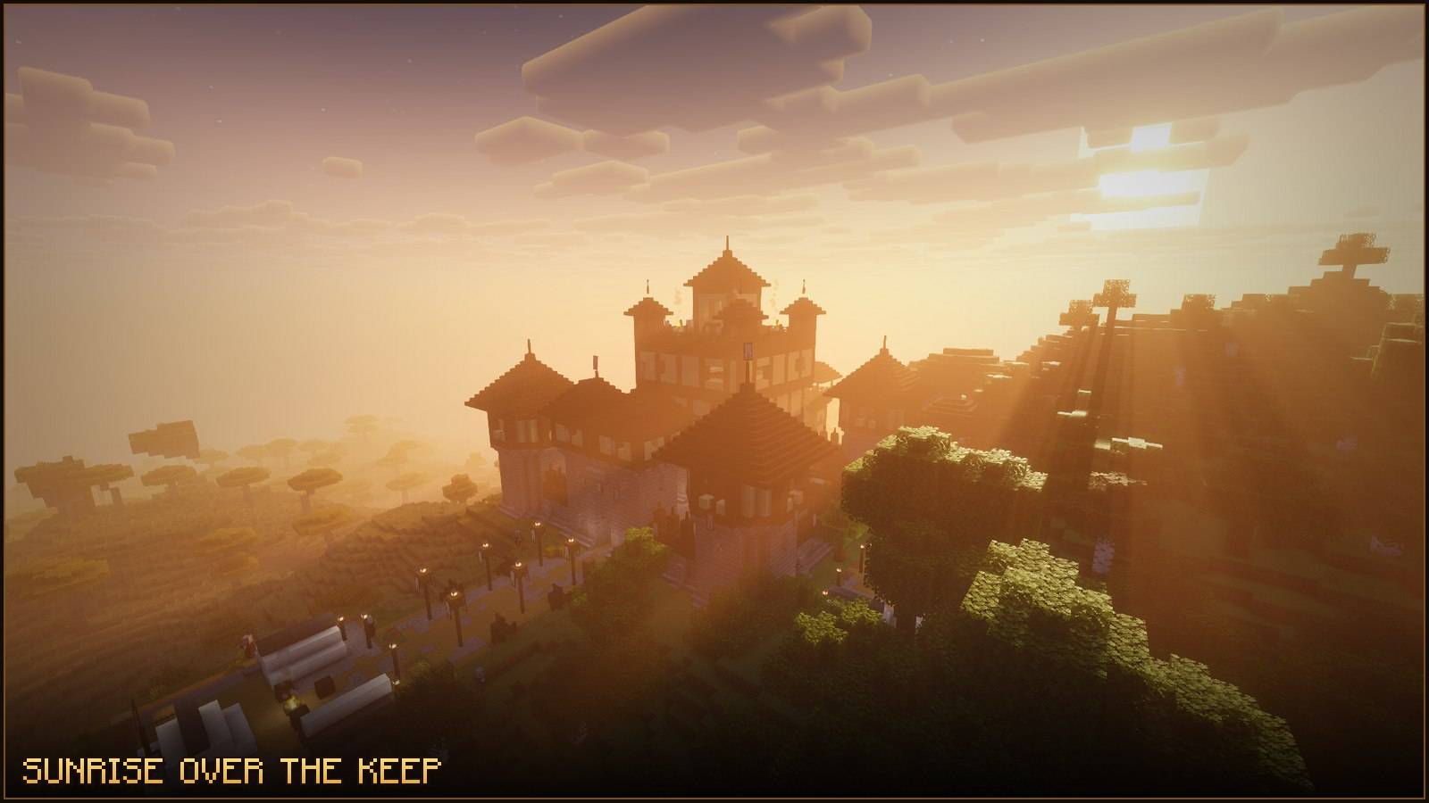 A plains outpost at sunrise