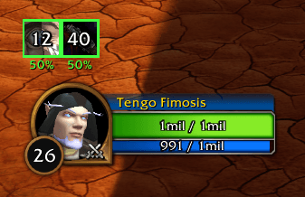 Thumbnail Two different crowd control categories on the target frame. Each icon shows the last spell landed and the seconds until its DR resets; the green border and the 50% mean the next one will last half as long.