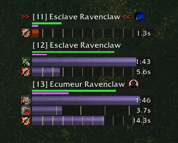 New in 0.5.0: your pet's portrait shows which enemy it is attacking, and the focus icon marks your focus target. Can be turned off in the options.