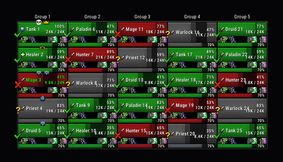 Sample configuration of showing a ready check