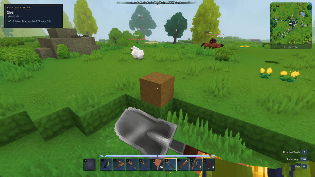 A green check for a suitable shovel