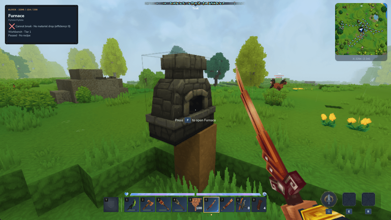An idle furnace with its live processing status