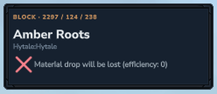 Enlarged HUD detail showing the red X and lost-drop explanation