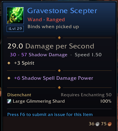 Item example with blizzard borders, with shadow spell school clearly colored.