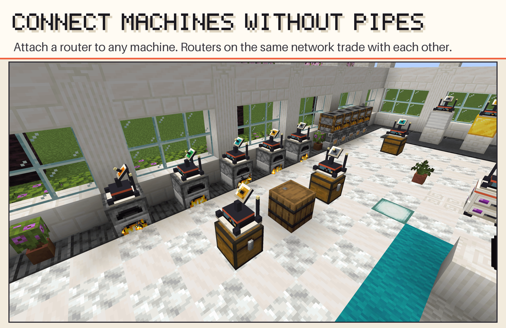 Connect machines without pipes