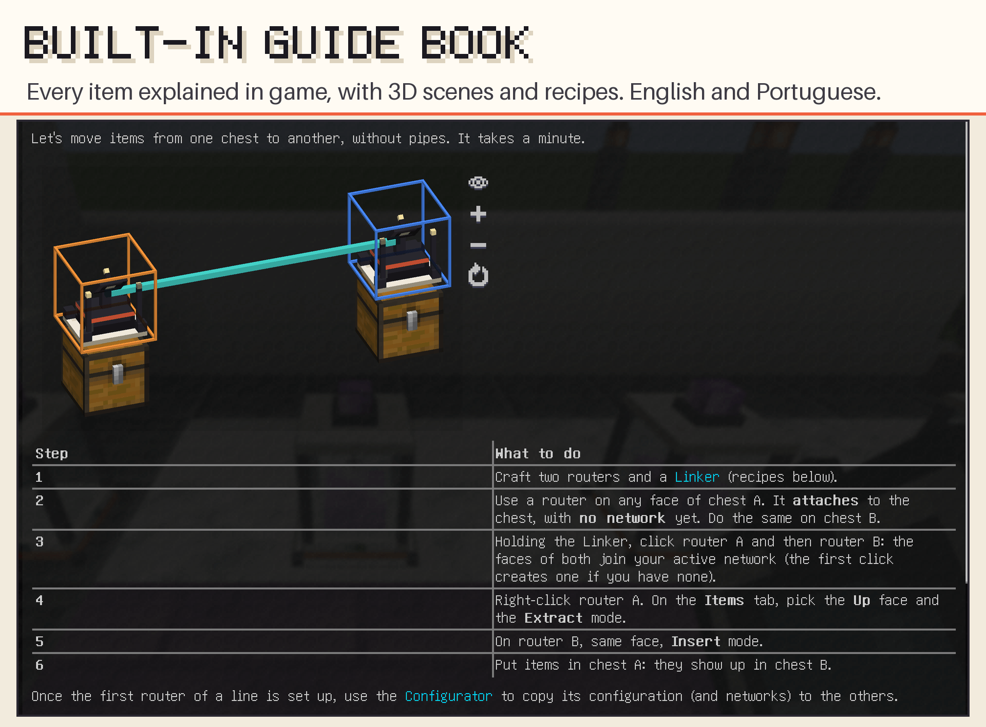 Built-in guide book