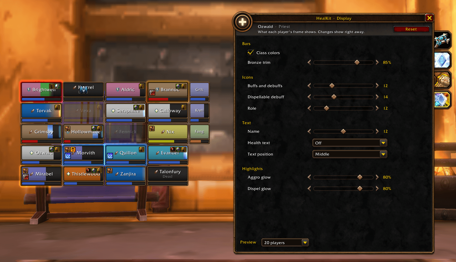 The Display tab