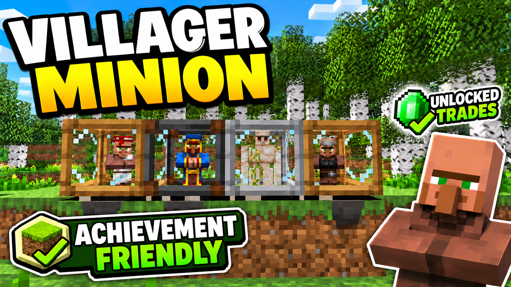 Villager Minion [Achievement Friendly] | Minecraft PE Addons