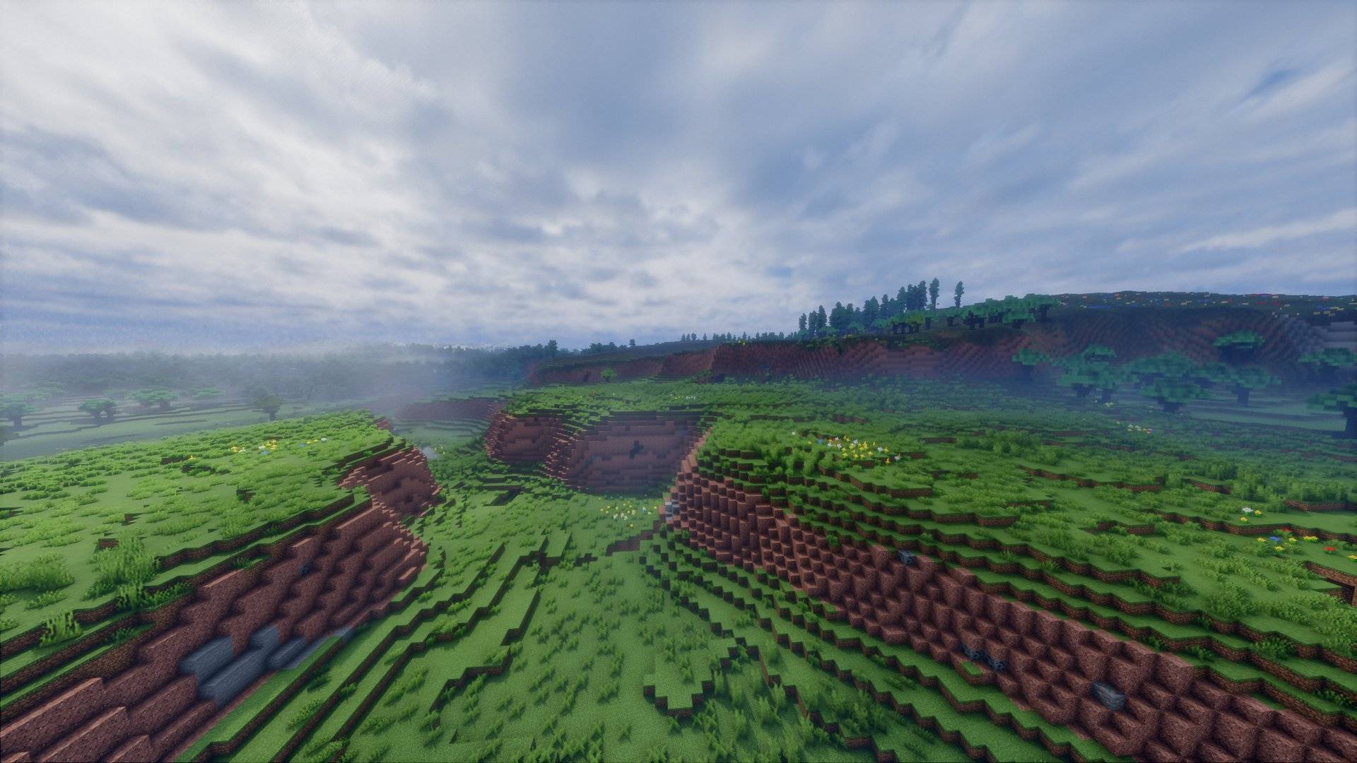 Terracotta hills in the meadows