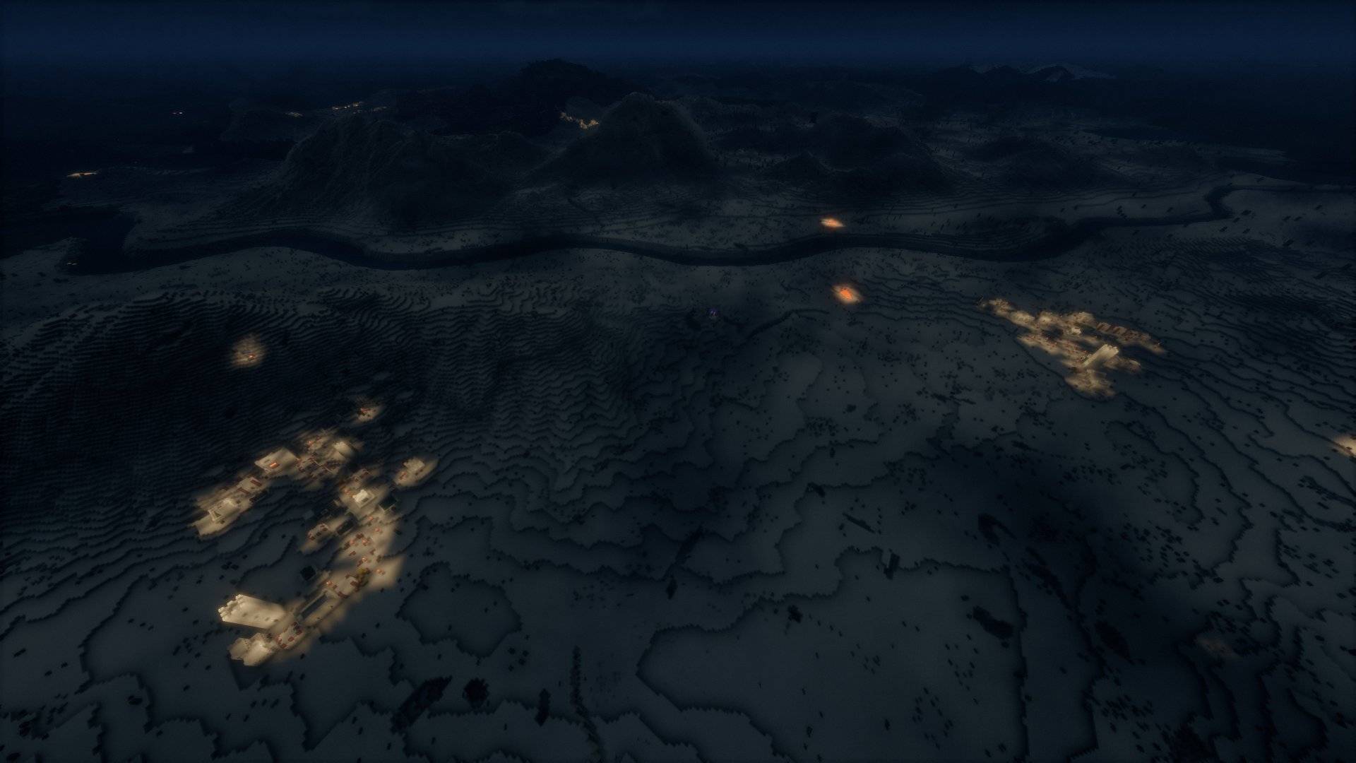 Desert villages at night