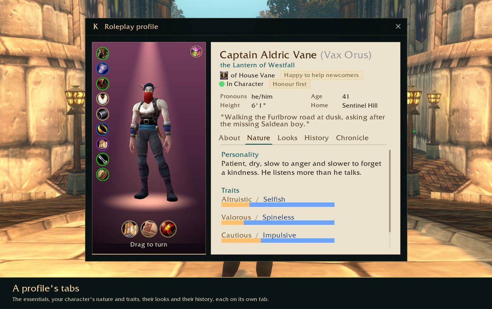 A profile's tabs