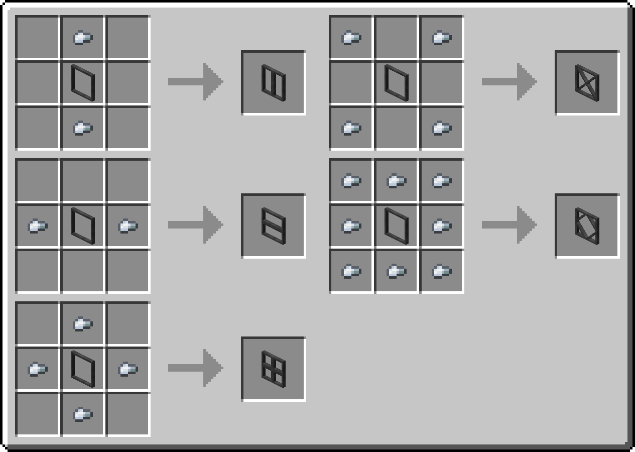 Thumbnail How to craft each type of Window Frame from the Large frame.