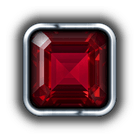 Faceted square ruby point