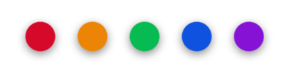 Five rimless minimalist points in different colors