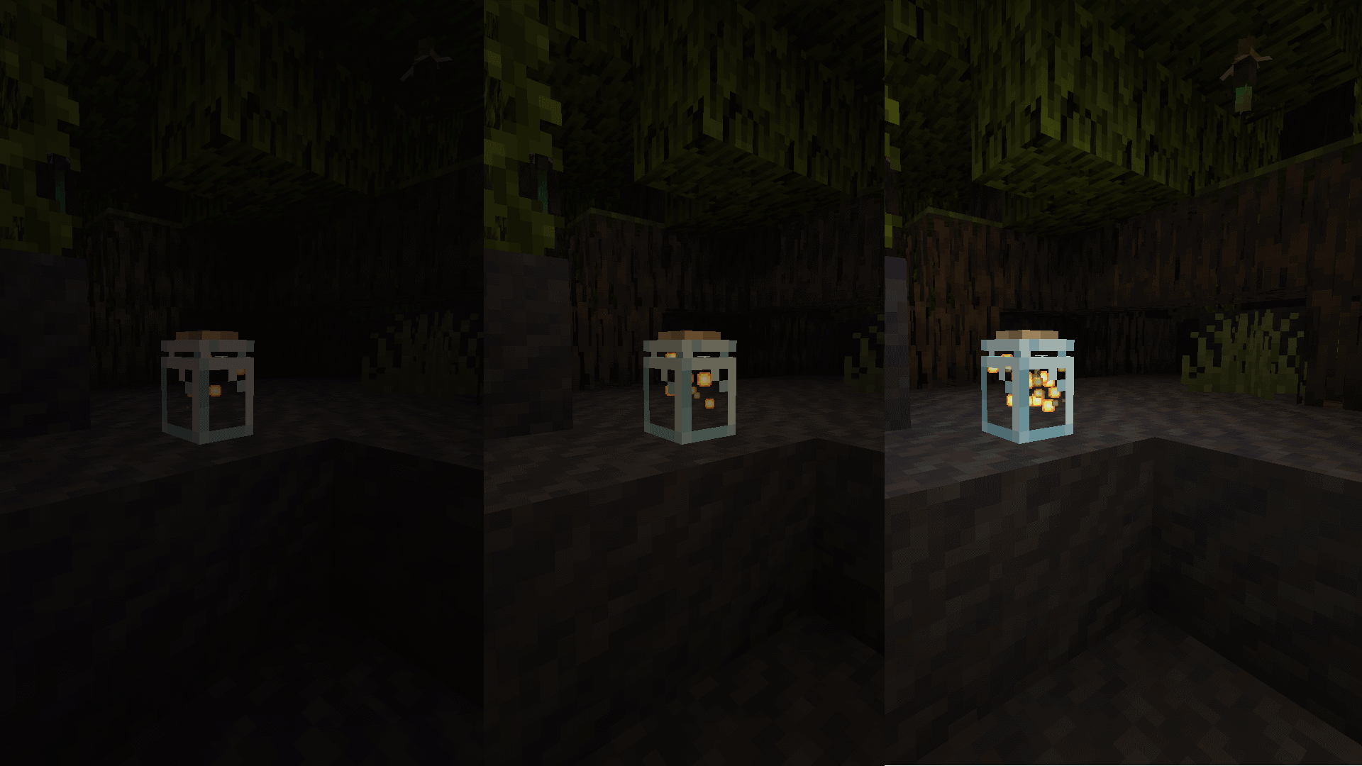 Thumbnail Glowstone jars have to be filled by Rightclicking with Glowstone Dust . There are 3 stages with different intensity of particles and light levels that give your place a mystical feel.