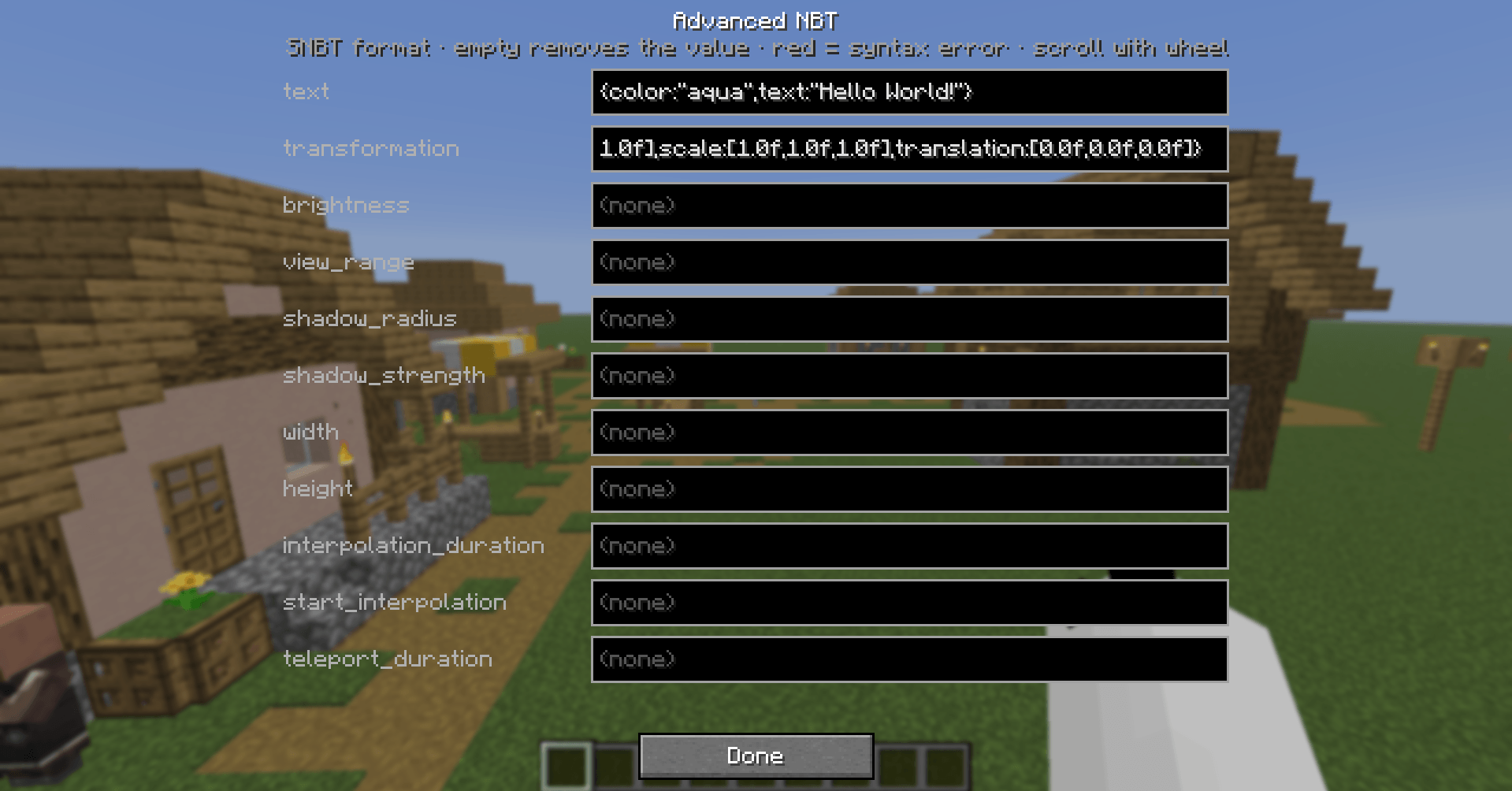 Thumbnail If you would like to perform more detailed NBT value modifications, try using this!