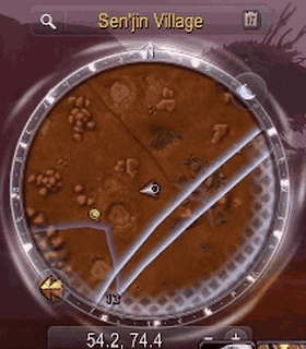 Four herbs come into range at once near Sen'jin Village: a sonar ripples out from each blip on the minimap