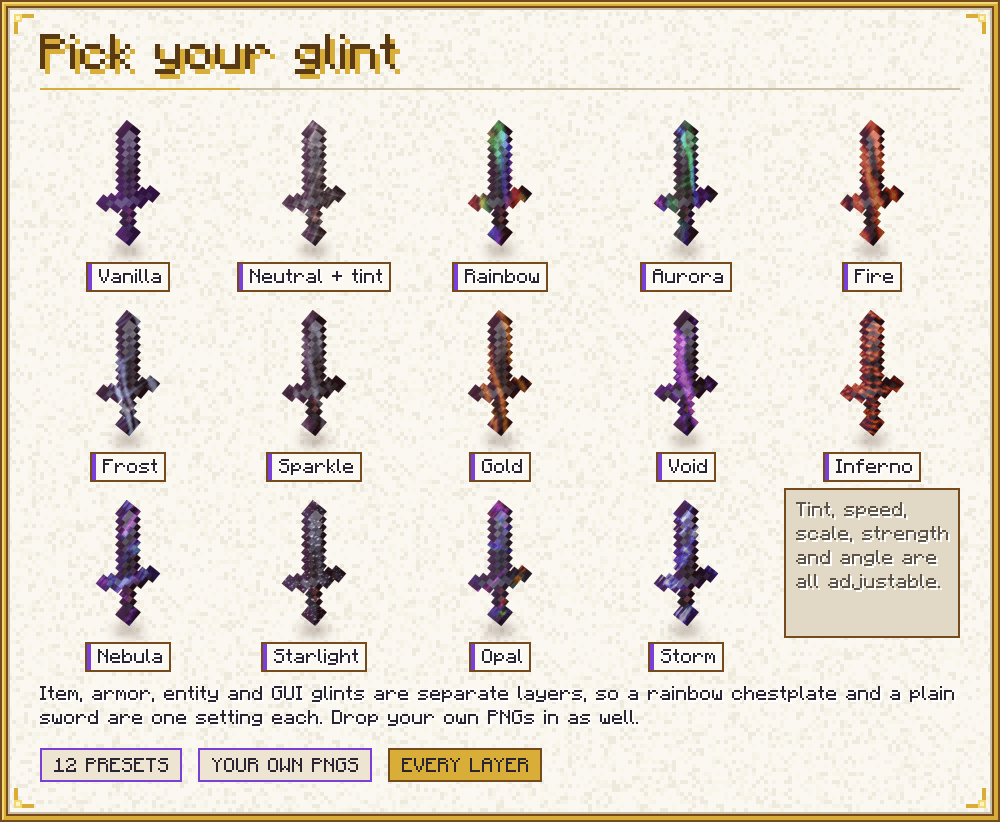 Pick your glint