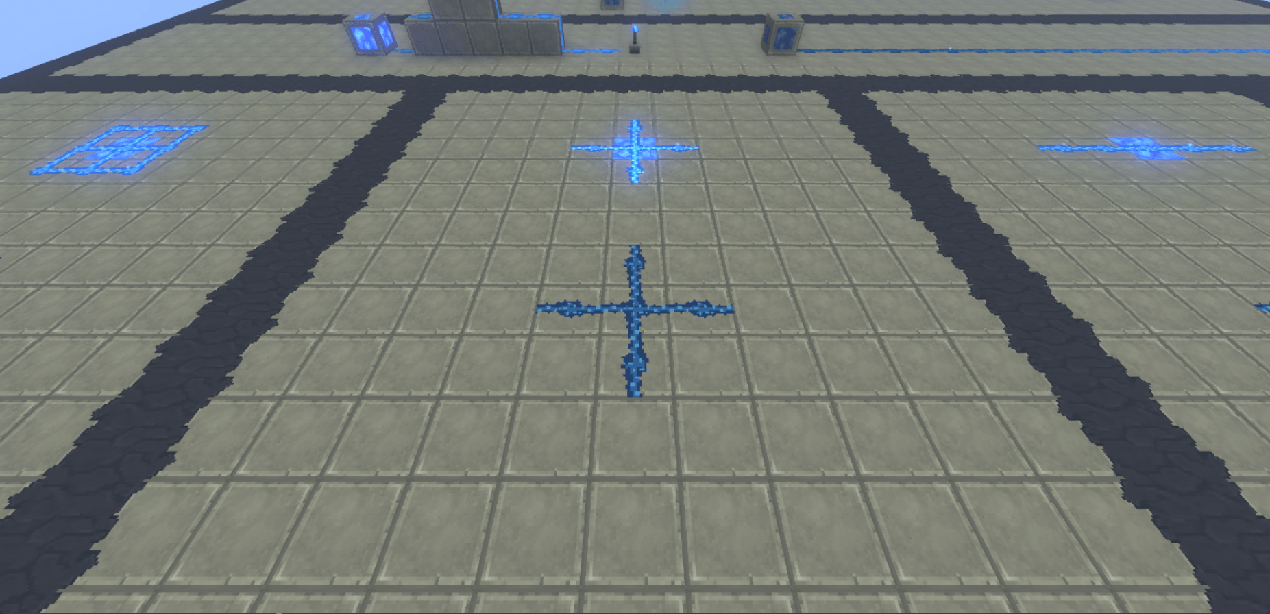 A four-way dust cross, unpowered and powered