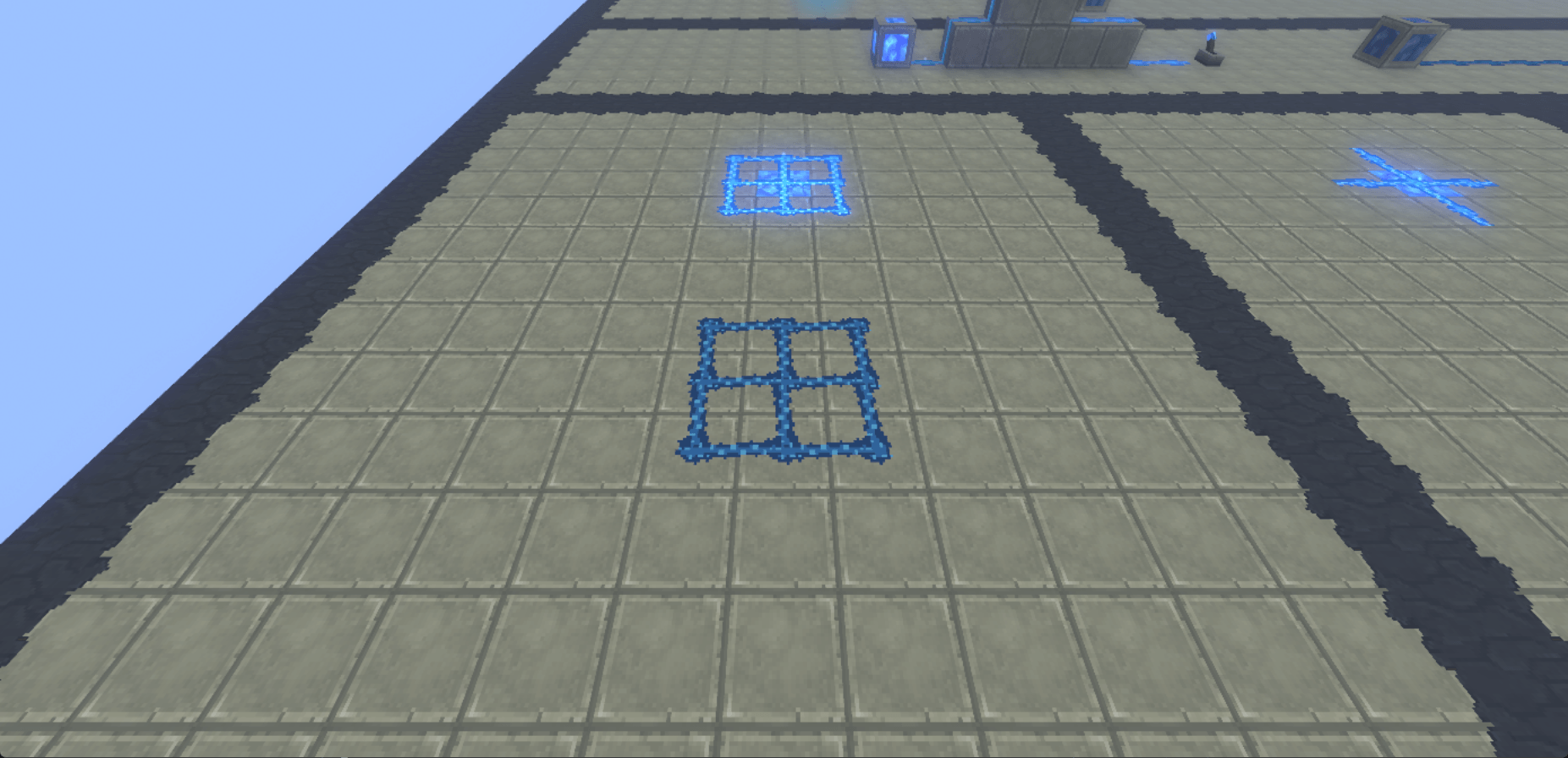 Nine connected dust pieces in a filled three-by-three placement