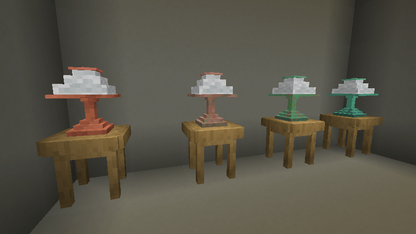 Thumbnail All of the copper lighting items have full sets of oxidized and waxed variants.