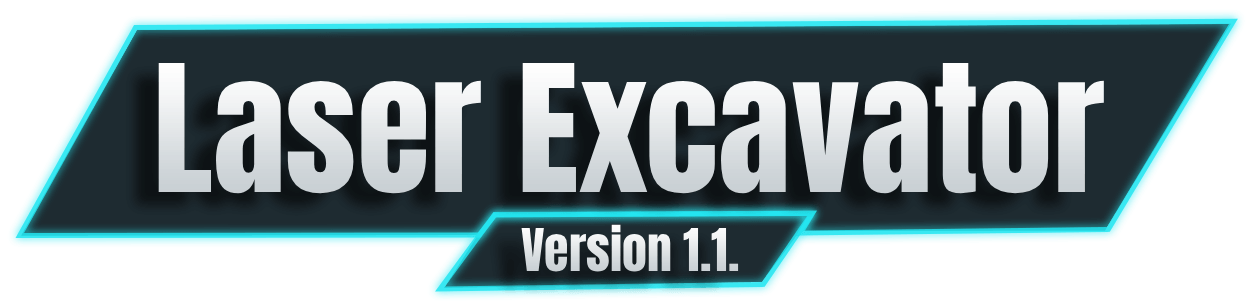 Title image with just the name of the mod "Laser Excavator"