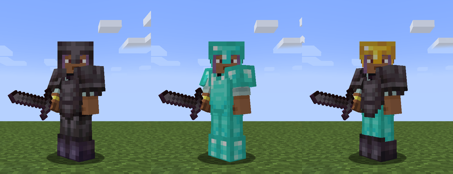 Extra armor only, normal armor on top, and a mix of both
