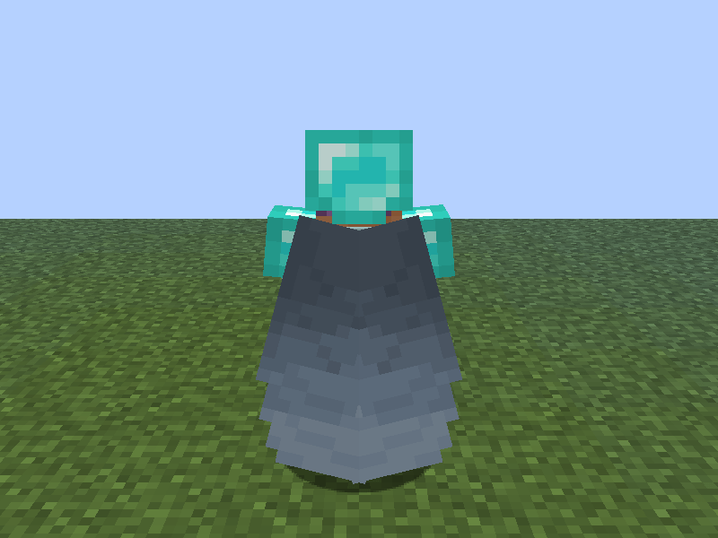 An elytra from the extra slot over a diamond chestplate