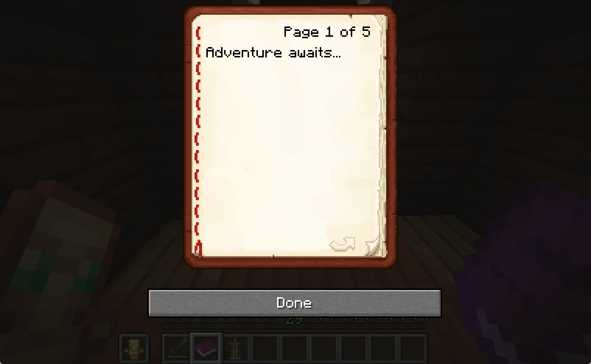 Thumbnail Page 1 of 5 of a Traveler's Journal, as a player reads it in game.