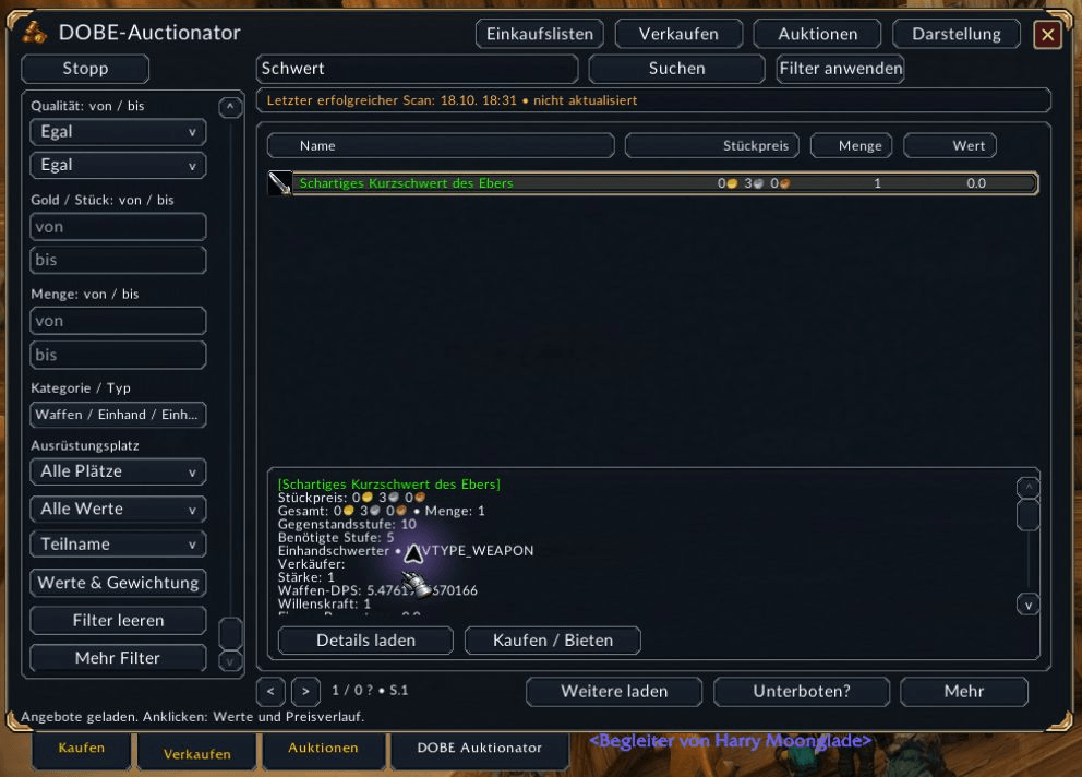 Thumbnail Actual 0.8.5 inspection before the 0.8.6 Alpha update; pixel-only crop. Live category/stat filtering was checked. New 0.8.6 rounding, scrolling and server-ready changes are locally tested; their fresh live pass remains pending.
