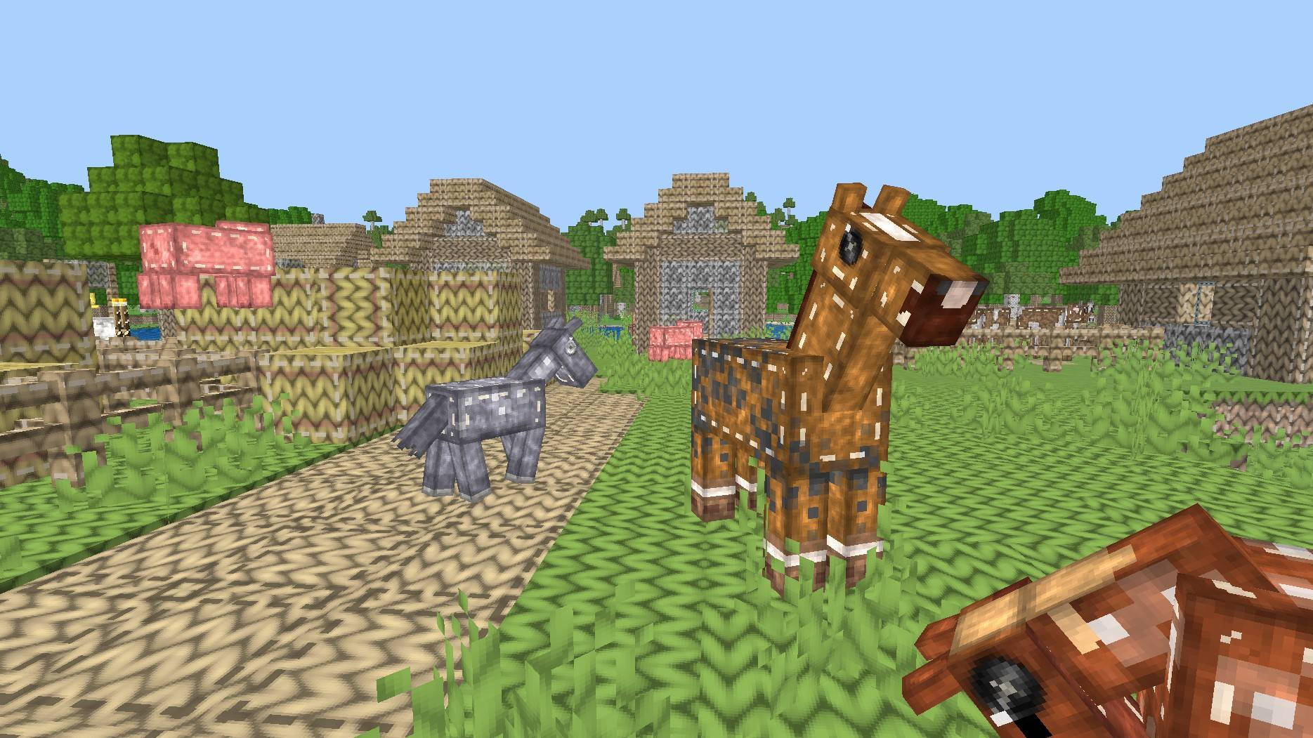 Thumbnail Plush horses in a woolly village.