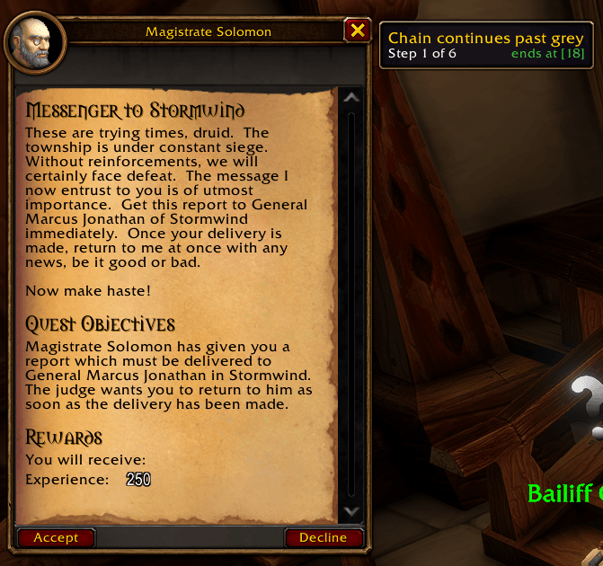 Grey quests that lead somewhere get flagged right on the quest page.