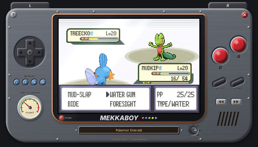 Thumbnail A link battle in Pokémon Emerald between two players on the same realm. It uses the game’s own battle room, exactly as with a link cable.