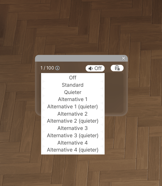 New button in inventory window with drop down menu