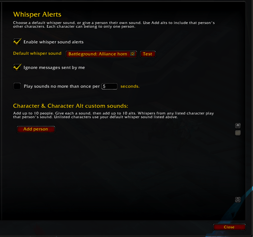 Thumbnail Choose a sound for default whispers