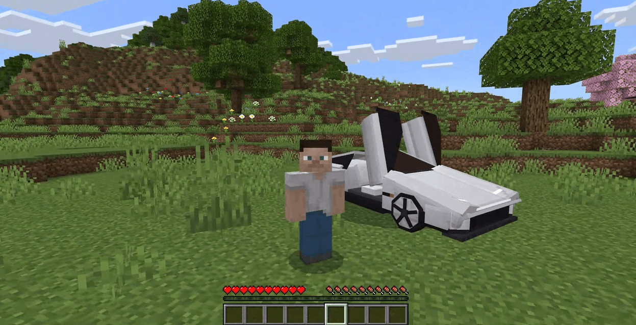 When you are outside the vehicle the doors swing open,