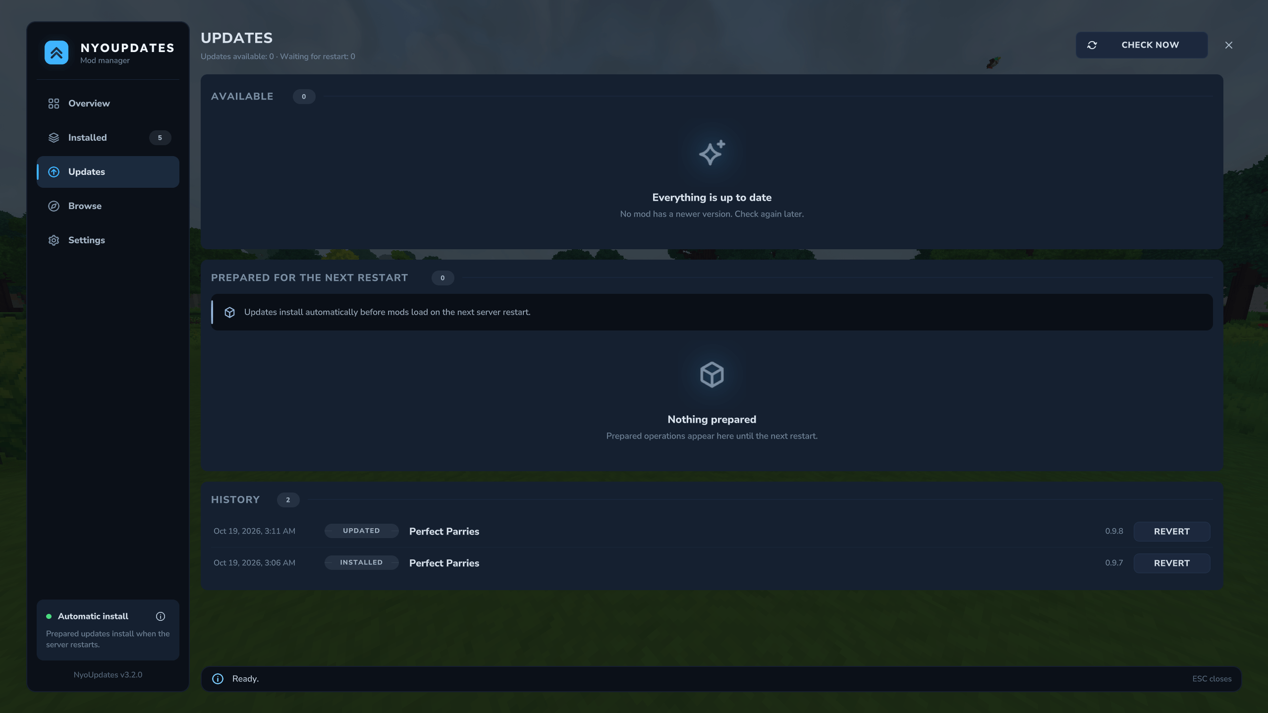 Updates list