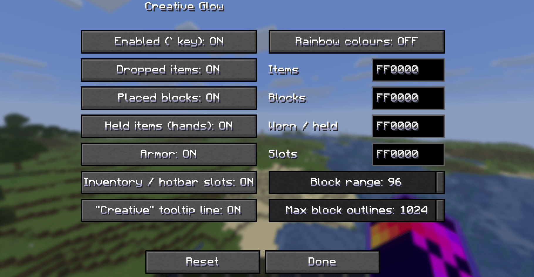 Creative Glow | Config Menu ("-" to Open)