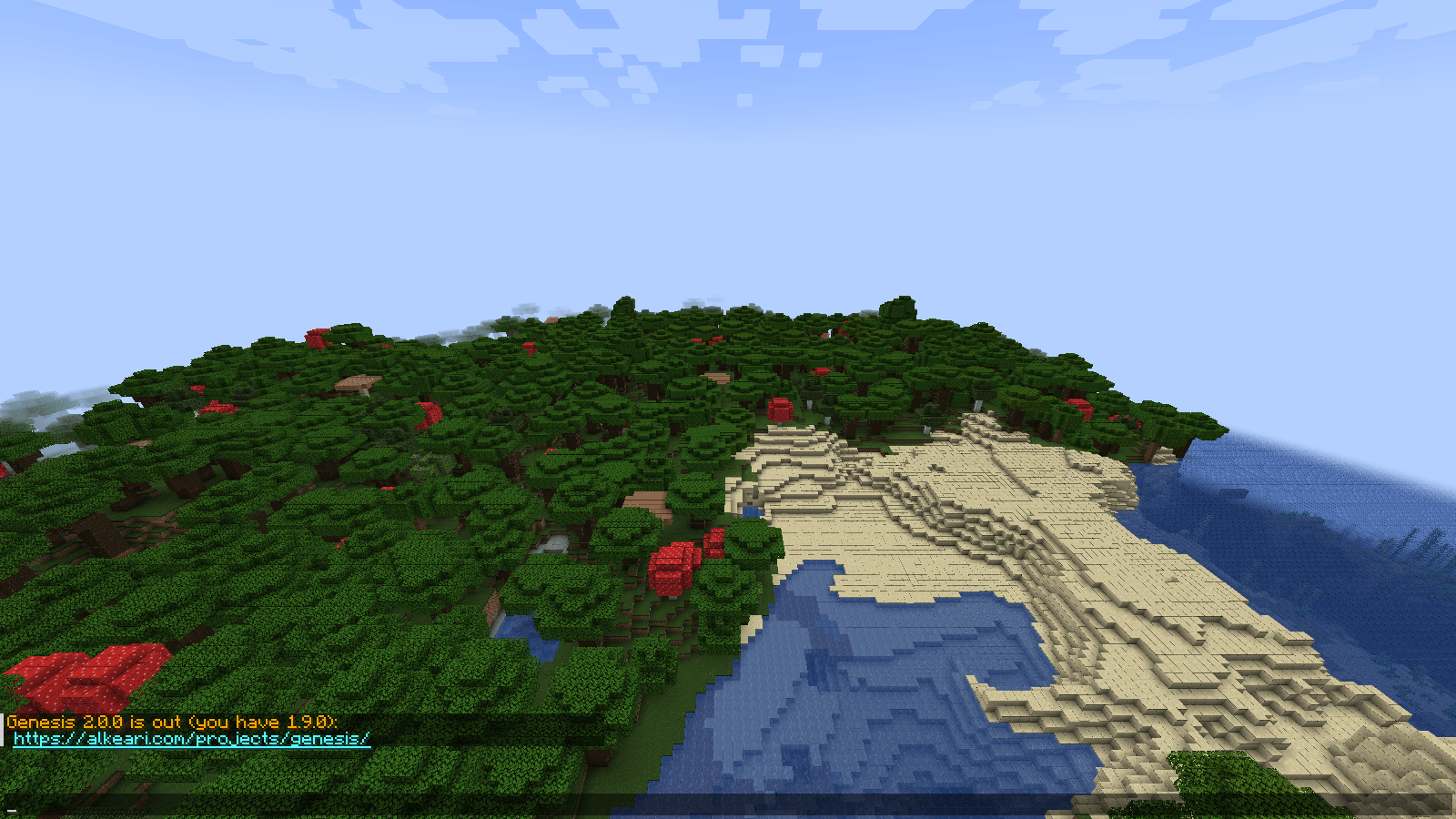 Thumbnail Genesis says in chat when a newer version is out for your Minecraft version and loader.